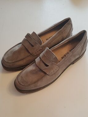Anne Klein Taupe Suede Penny Loafers